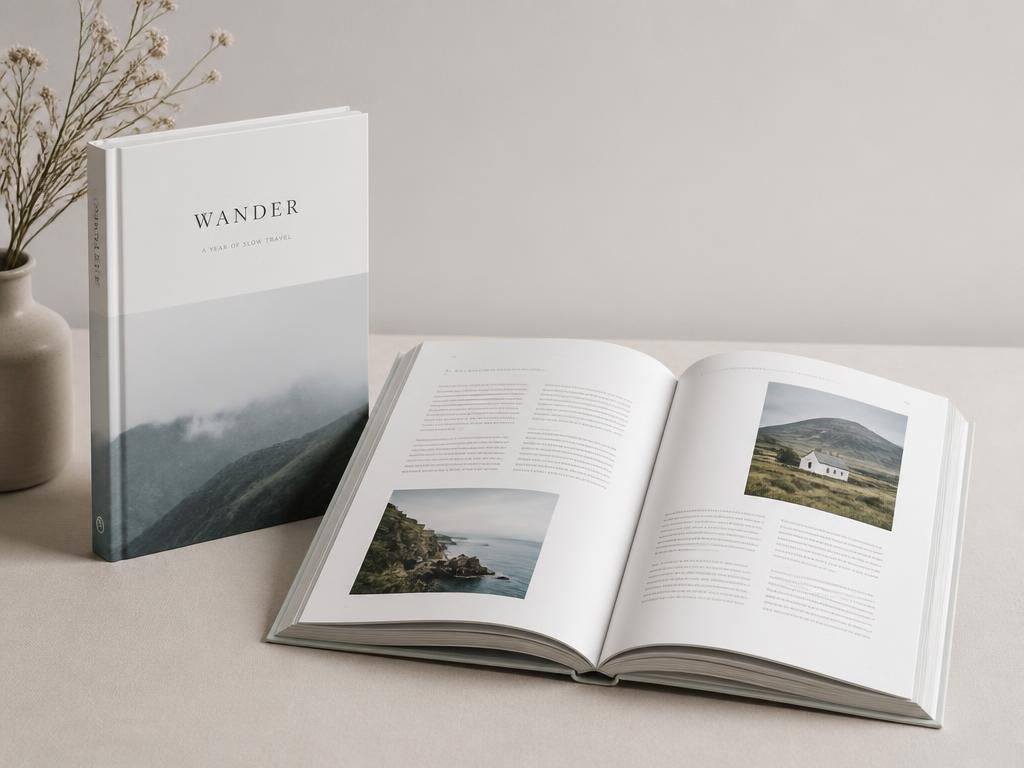 Livre ouvert sur une double page mise en page avec soin