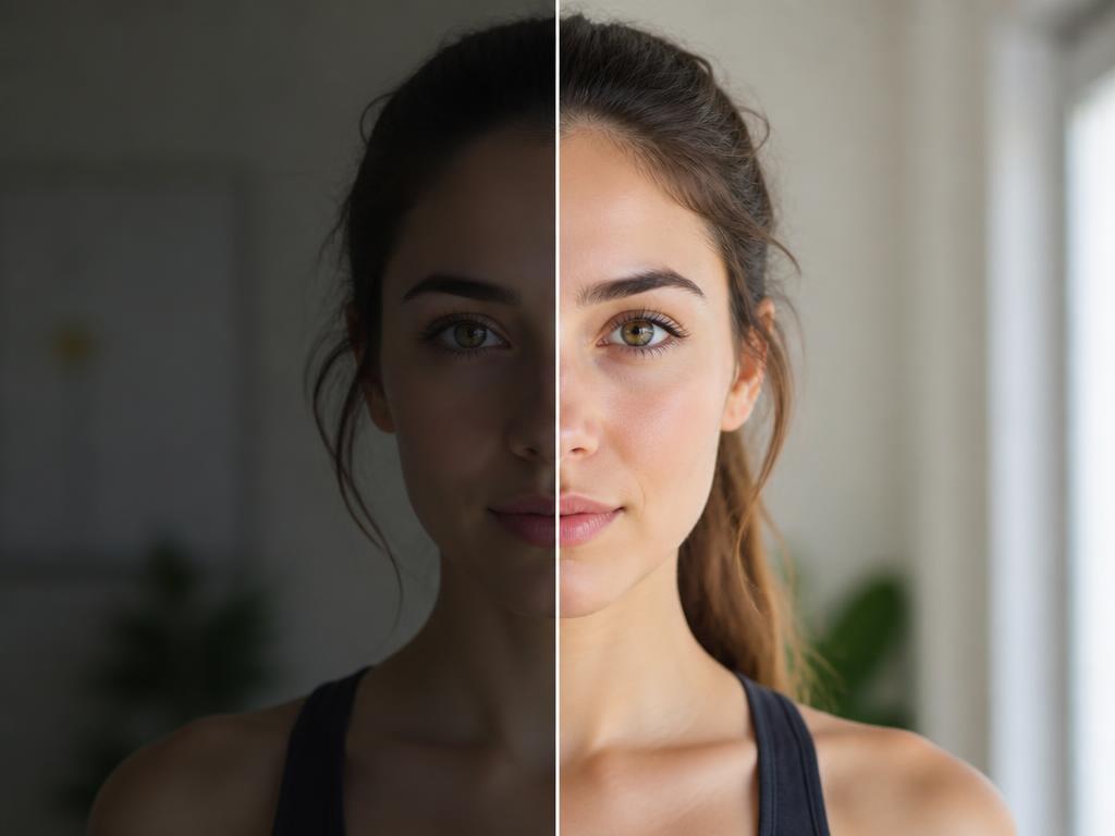 Comparaison avant et après retouche d'une photographie