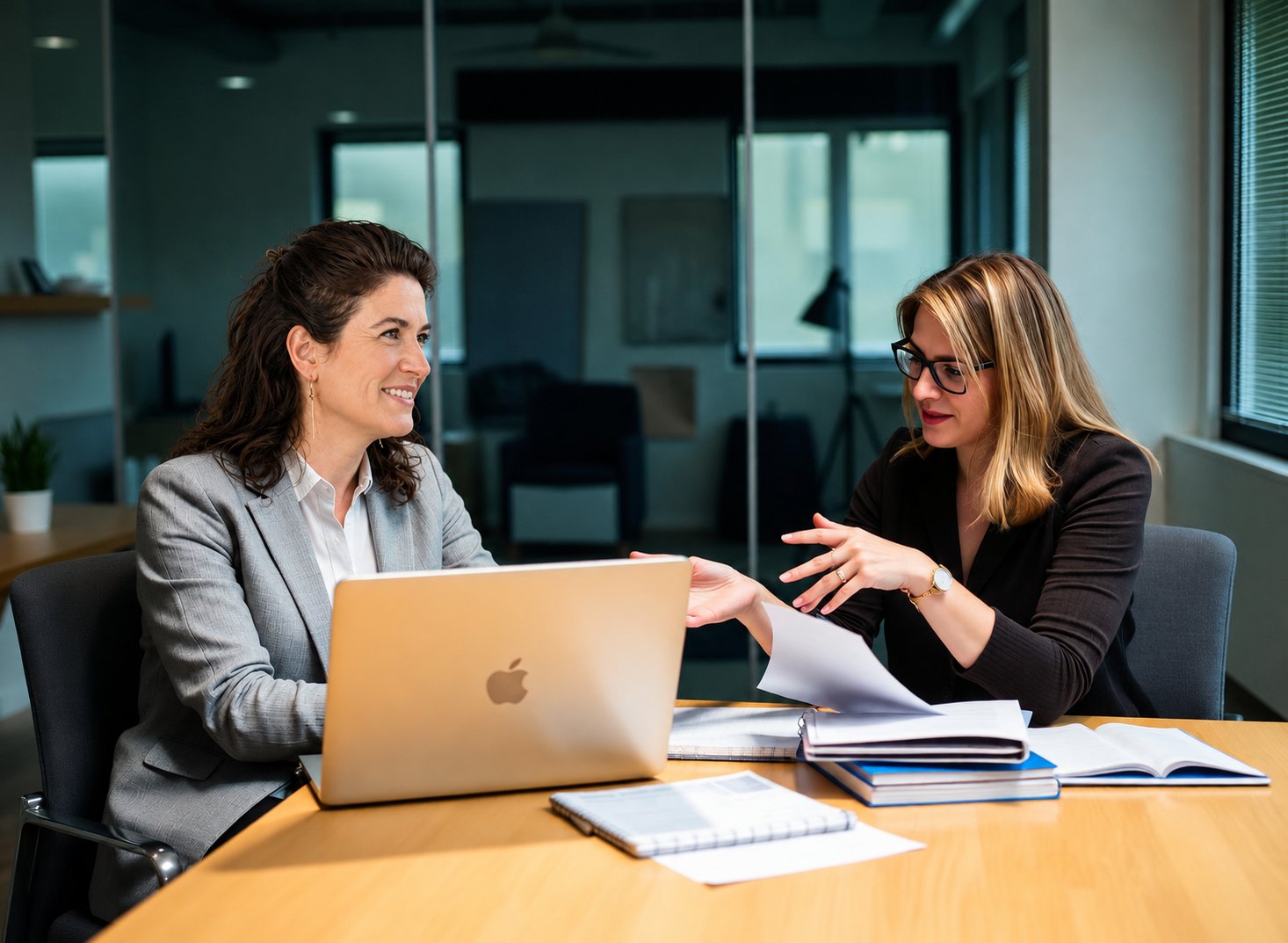 Virginie Mazet en échange de diagnostic avec une porteuse de projet