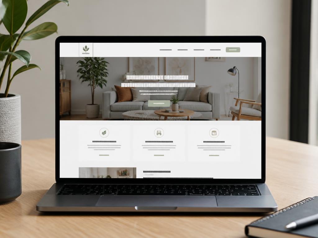 Site vitrine affiché sur un écran d'ordinateur portable